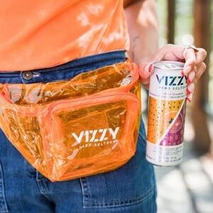 Vizzy Bright Orange Clear Fanny Pack